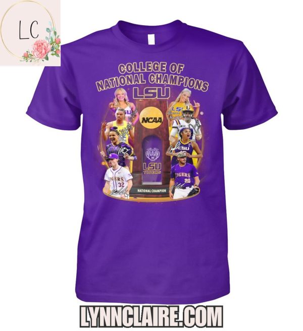Special Edition College Of National Champions LSU Tigers 2D T-Shirt