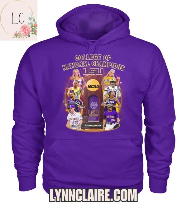 Special Edition College Of National Champions LSU Tigers 2D T-Shirt