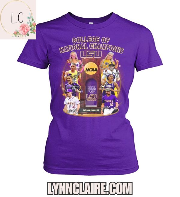 Special Edition College Of National Champions LSU Tigers 2D T-Shirt