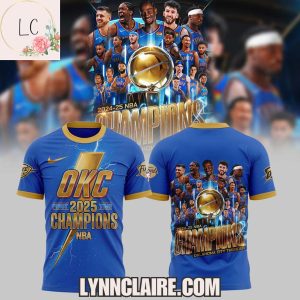 Special Edition First Time 2025 Champions NBA Oklahoma City Thunder 3D T-Shirt