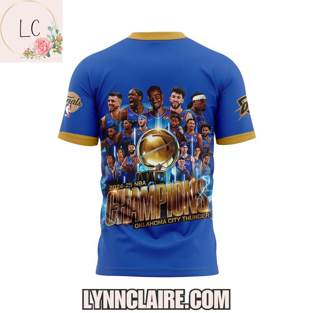 Special Edition First Time 2025 Champions NBA Oklahoma City Thunder 3D T-Shirt Special Edition First Time 2025 Champions NBA Oklahoma City Thunder 3D T-Shirt