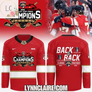 Special Edition Florida Panthers 2025 NHL Stanley Cup Champions Back To Back Hockey Jersey