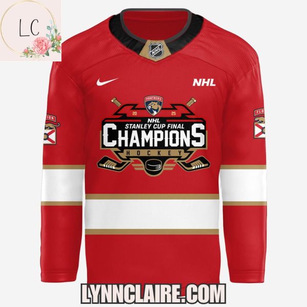 Special Edition Florida Panthers 2025 NHL Stanley Cup Champions Back To Back Hockey Jersey