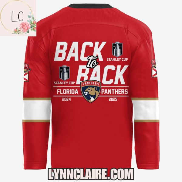 Special Edition Florida Panthers 2025 NHL Stanley Cup Champions Back To Back Hockey Jersey