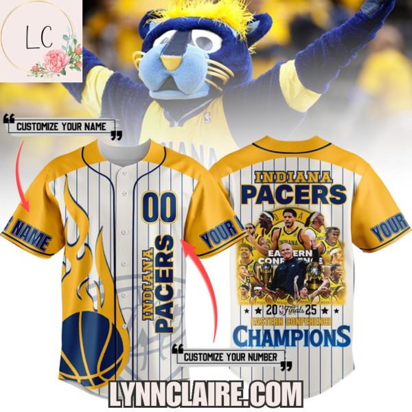 Special Edition Indiana Pacers 2025 Finals Eastern Conference Champions Custom Name Baseball Jersey