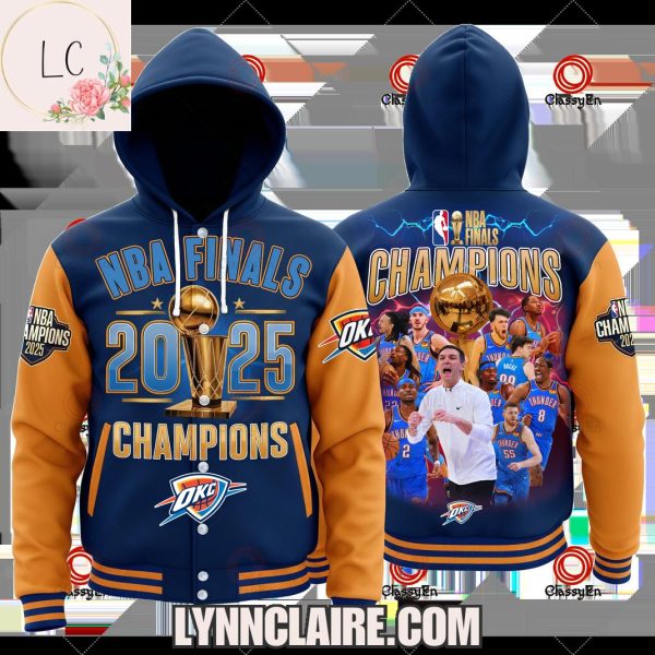 Special Edition NBA Finals 2025 Champions Oklahoma City Thunder Hooded Varsity-Style Jacket