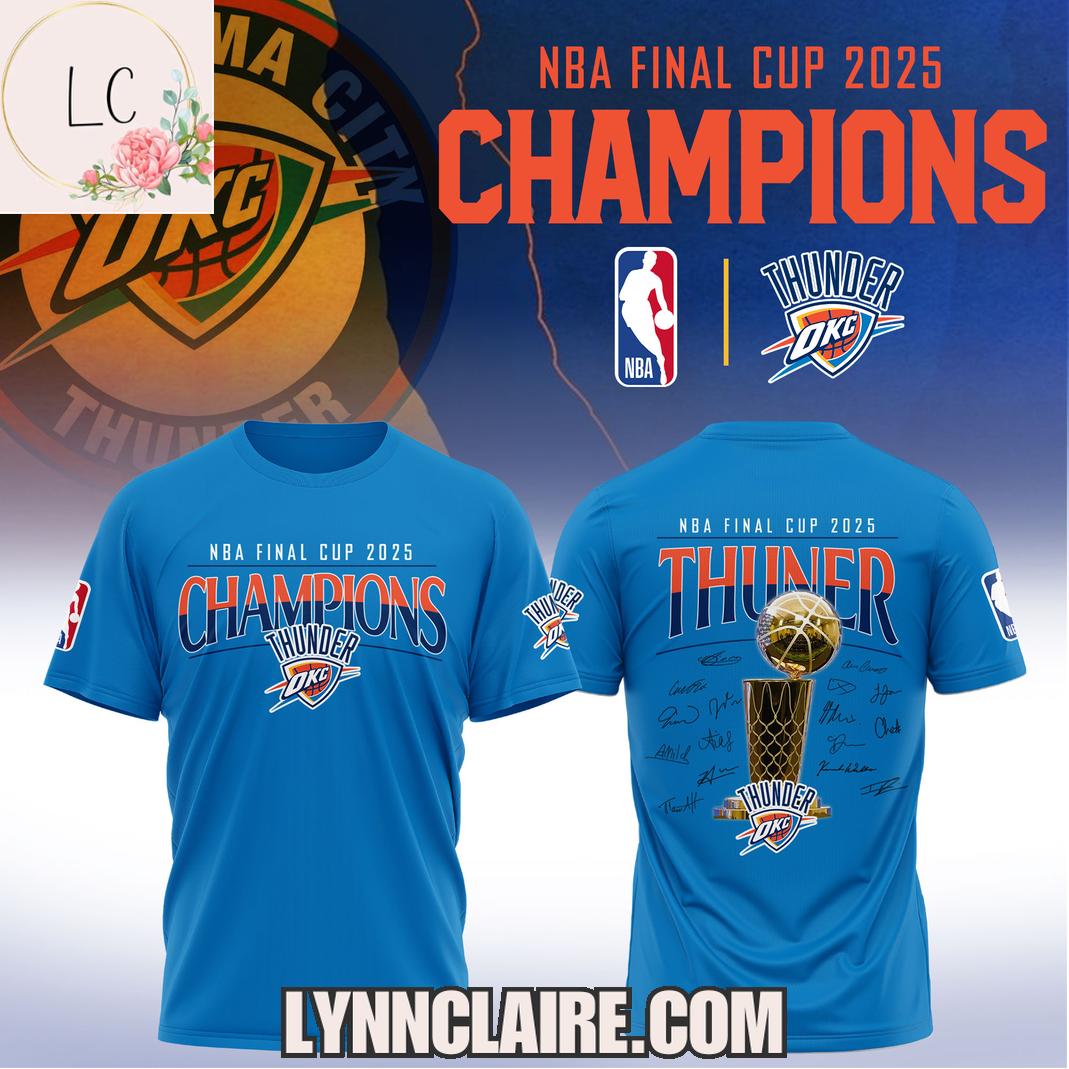 Special Edition NBA Finals Cup 2025 Champions Oklahoma City Thunder 3D T-Shirt Special Edition NBA Finals Cup 2025 Champions Oklahoma City Thunder 3D T-Shirt