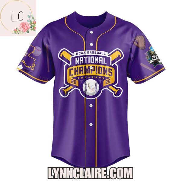 Special Edition NCAA Baseball National Champions 2025 LSU Tigers Baseball Jersey