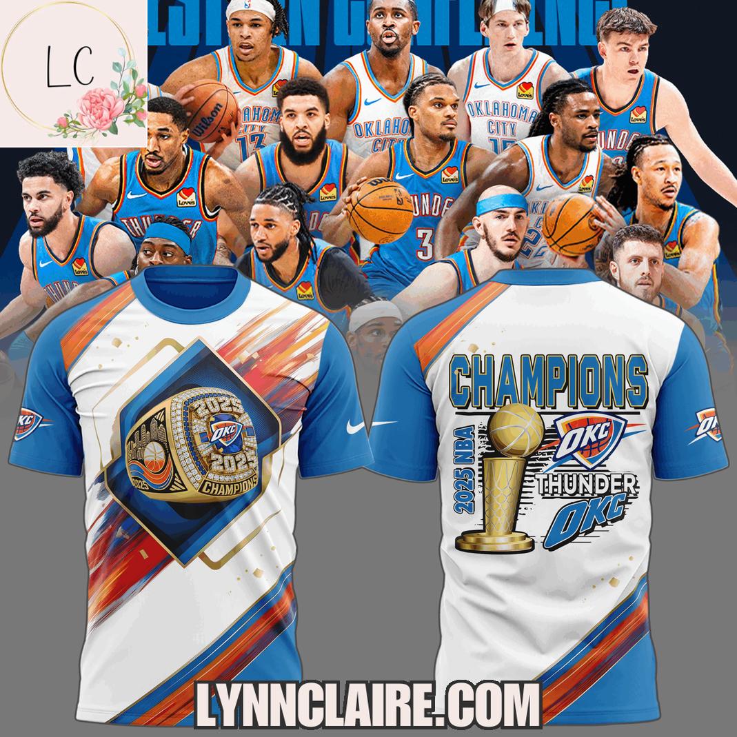 Special Edition Oklahoma City Thunder 2024-2025 NBA Champions 3D T-Shirt Special Edition Oklahoma City Thunder 2024-2025 NBA Champions 3D T-Shirt