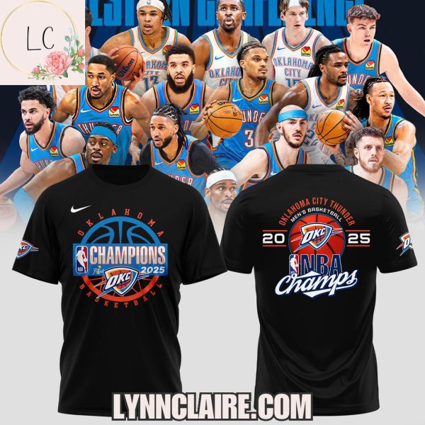 Special Edition Oklahoma City Thunder Men’s Basketball 2025 NBA Champs Hoodie – Black