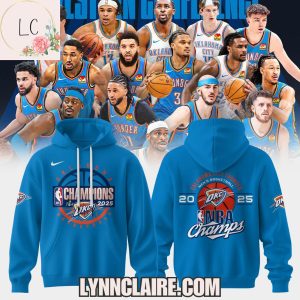 Special Edition Oklahoma City Thunder Men’s Basketball 2025 NBA Champs Hoodie – Blue