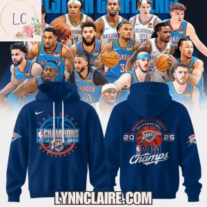 Special Edition Oklahoma City Thunder Men’s Basketball 2025 NBA Champs Hoodie – Navy
