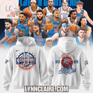 Special Edition Oklahoma City Thunder Men’s Basketball 2025 NBA Champs Hoodie – White