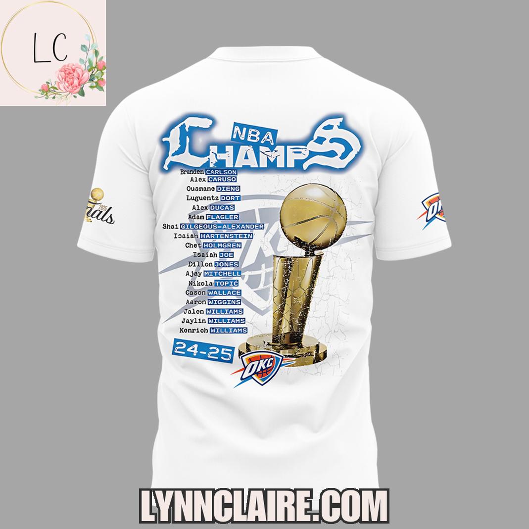 Special Edition Oklahoma City Thunder NBA Champs 24-25 Finals 3D T-Shirt Special Edition Oklahoma City Thunder NBA Champs 24-25 Finals 3D T-Shirt