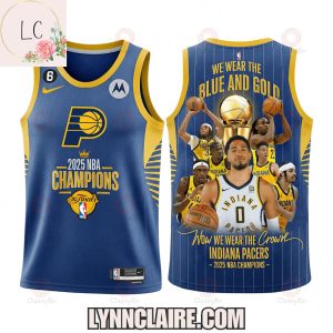 Special Edition We Wear The Blue And Gold Indiana Pacers 2025 NBA Champions Basketball Jersey