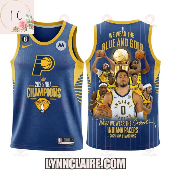 Special Edition We Wear The Blue And Gold Indiana Pacers 2025 NBA Champions Basketball Jersey