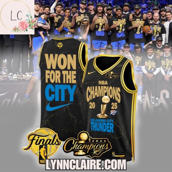 Special Edition Won For The City Oklahoma City Thunder NBA Champions 2025 Basketball Jersey – Black