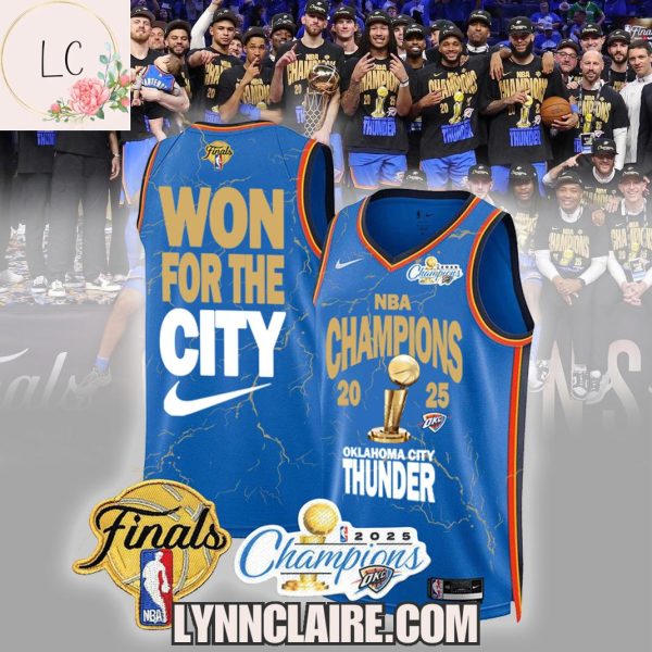 Special Edition Won For The City Oklahoma City Thunder NBA Champions 2025 Basketball Jersey – Blue