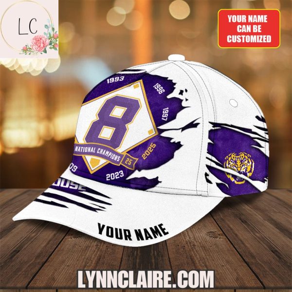 Limited Edition 8X Power House 2025 National Champions LSU Tigers Cap Custom Name