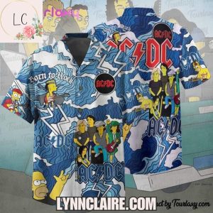 Limited Edition AC/DC x The Simpsons Born To Rock Hawaiian Shirt