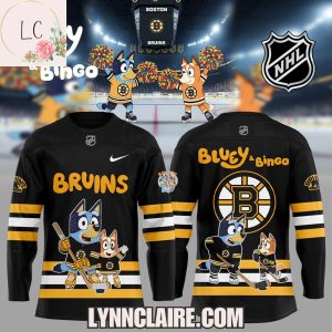 Limited Edition Boston Bruins Bluey & Bingo 2025 Hockey Jersey