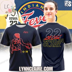 Limited Edition Caitlin Clark x Indiana Fever Number 22 3D T-Shirt