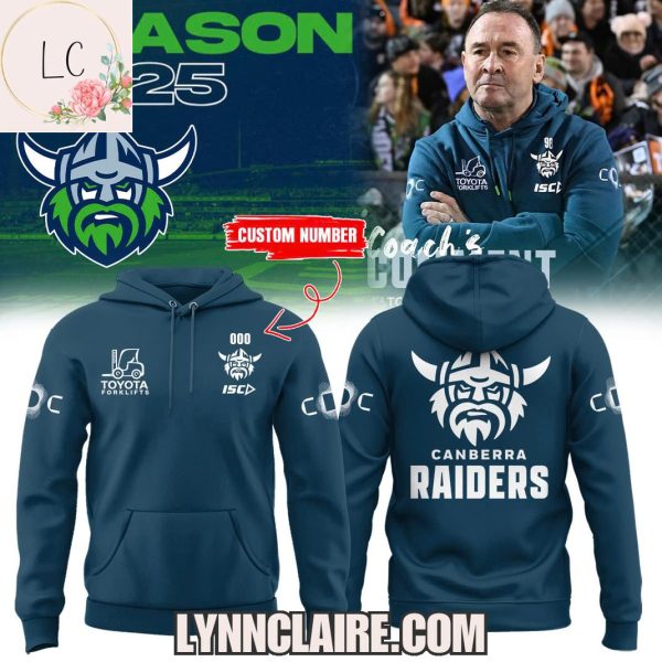 Limited Edition Canberra Raiders Season 2025 Hoodie Custom Name