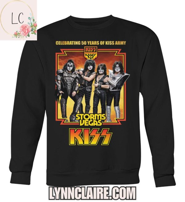 Limited Edition Celebrating 50 Years Of Kiss Army “Storms Vegas Kiss” 2D T-Shirt