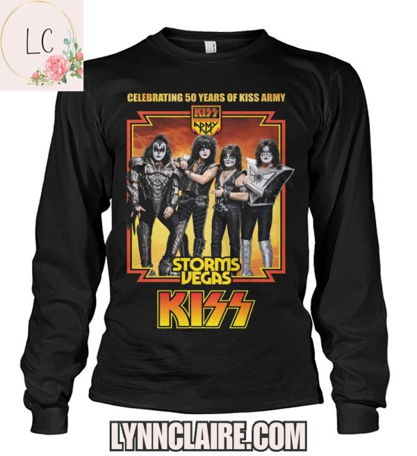 Limited Edition Celebrating 50 Years Of Kiss Army “Storms Vegas Kiss” 2D T-Shirt