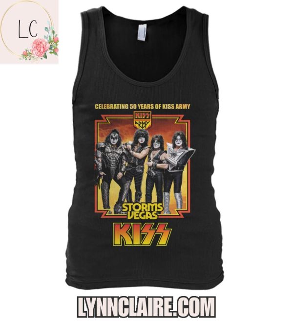 Limited Edition Celebrating 50 Years Of Kiss Army “Storms Vegas Kiss” 2D T-Shirt