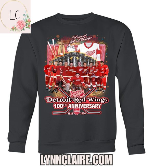 Limited Edition Detroit Red Wings 100th Anniversary 1926-2026 2D T-Shirt