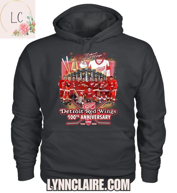 Limited Edition Detroit Red Wings 100th Anniversary 1926-2026 2D T-Shirt