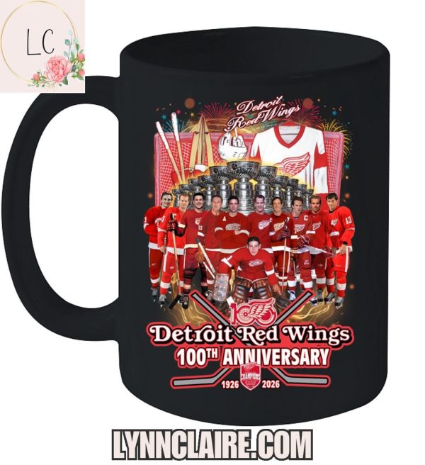 Limited Edition Detroit Red Wings 100th Anniversary 1926-2026 2D T-Shirt