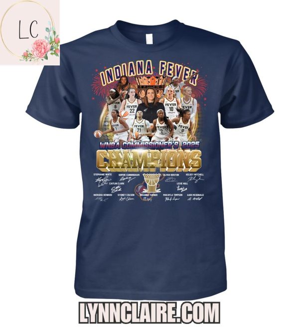 Limited Edition Indiana Fever WNBA Commissioner’s 2025 Champions 2D T-Shirt