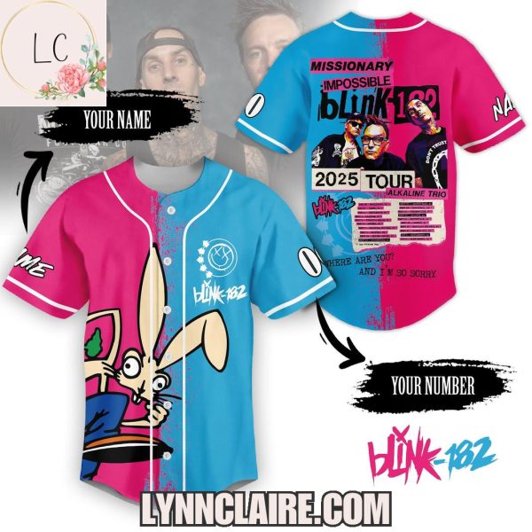 Limited Edition Missionary Impossible Blink-182 2025 Tour Baseball Jersey Custom Name