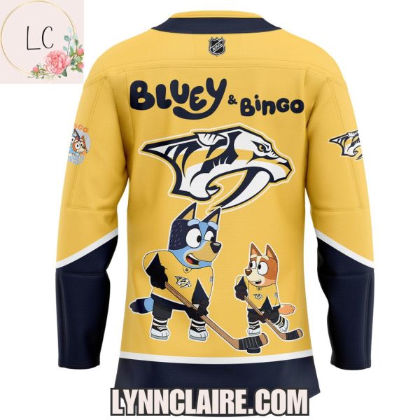 Limited Edition Nashville Predators Bluey & Bingo 2025 Hockey Jersey
