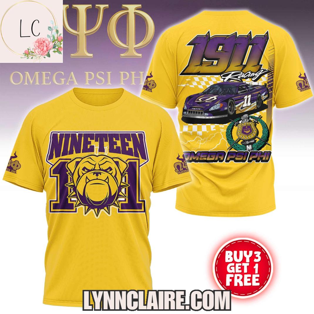 Limited Edition Omega Psi Phi Dog Nineteen11 3D T-Shirt Limited Edition Omega Psi Phi Dog Nineteen11 3D T-Shirt