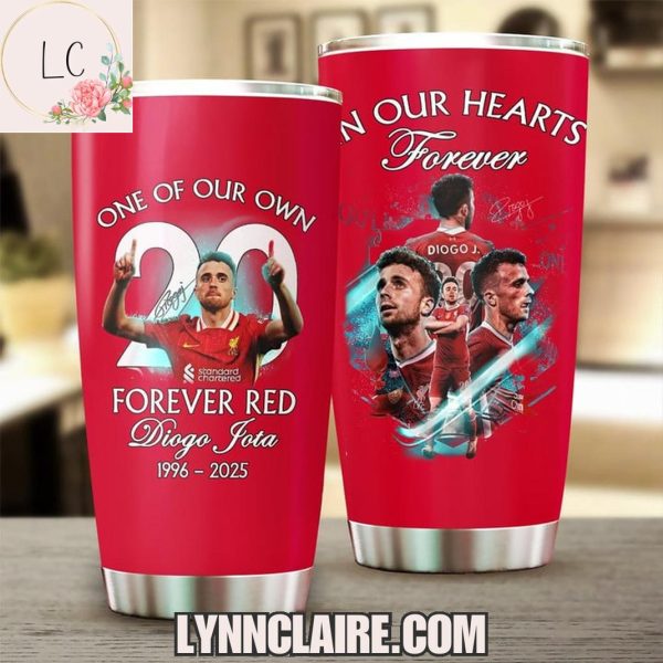 Limited Edition One Of Our Own Forever Red Diogo Jota In Our Hearts Forever 1996-2025 20oz Tumbler