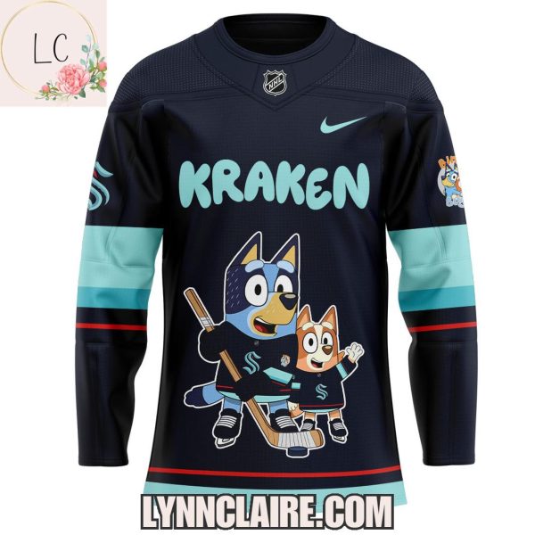 Limited Edition Seattle Kraken Bluey & Bingo 2025 Hockey Jersey