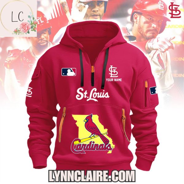 Limited Edition St.Louis Cardinals 2025 New Design Quarter Zip Hoodie Custom Name