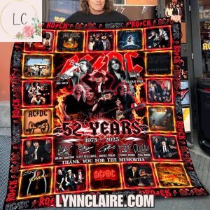 Limited Edition Thank You For The Memories AC/DC 52 Years 1973-2025 Fleece Blanket
