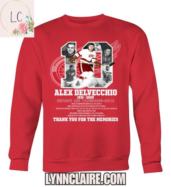 Limited Edition Thank You For The Memories Alex Delvecchio x Detroit Red Wings 1931-2025 2D T-Shirt