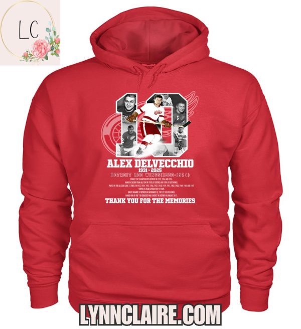 Limited Edition Thank You For The Memories Alex Delvecchio x Detroit Red Wings 1931-2025 2D T-Shirt