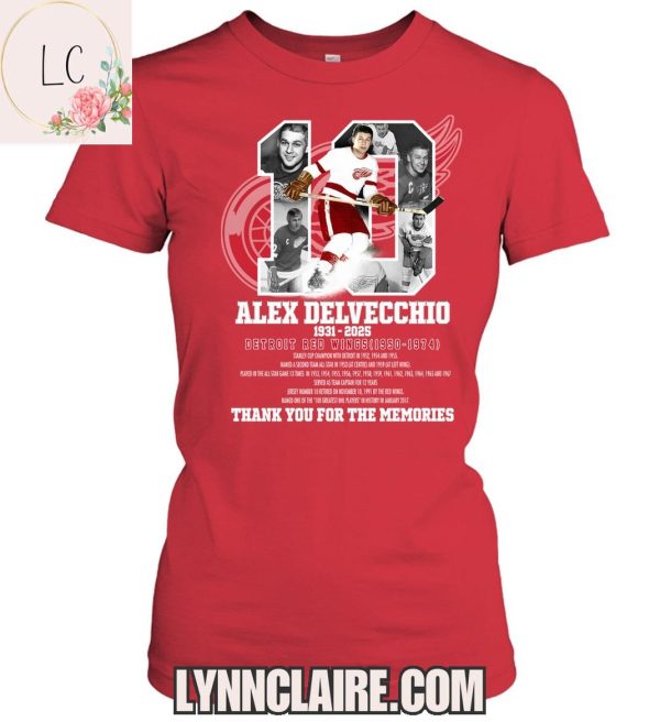Limited Edition Thank You For The Memories Alex Delvecchio x Detroit Red Wings 1931-2025 2D T-Shirt