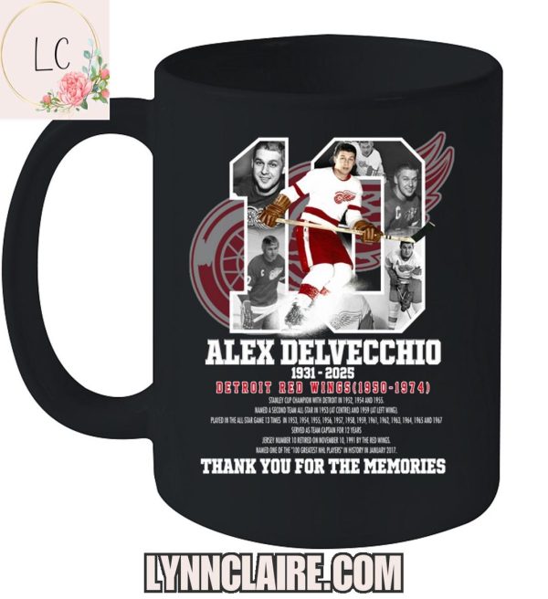 Limited Edition Thank You For The Memories Alex Delvecchio x Detroit Red Wings 1931-2025 2D T-Shirt