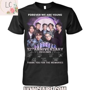 Limited Edition Thank You For The Memories And Forever We Are Young 12th Anniversary 2013-2025 BTS 2D T-Shirt