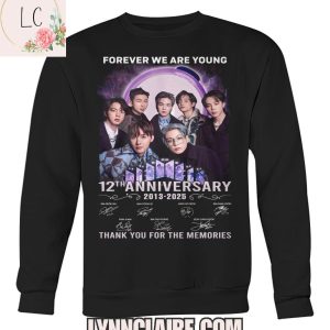 Limited Edition Thank You For The Memories And Forever We Are Young 12th Anniversary 2013-2025 BTS 2D T-Shirt