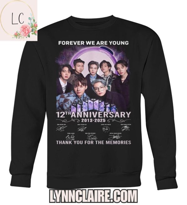 Limited Edition Thank You For The Memories And Forever We Are Young 12th Anniversary 2013-2025 BTS 2D T-Shirt