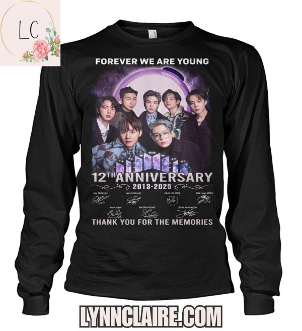 Limited Edition Thank You For The Memories And Forever We Are Young 12th Anniversary 2013-2025 BTS 2D T-Shirt
