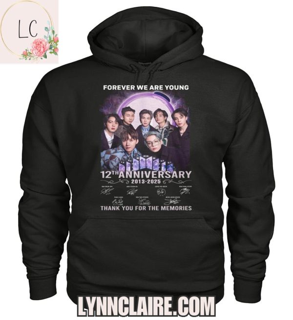 Limited Edition Thank You For The Memories And Forever We Are Young 12th Anniversary 2013-2025 BTS 2D T-Shirt